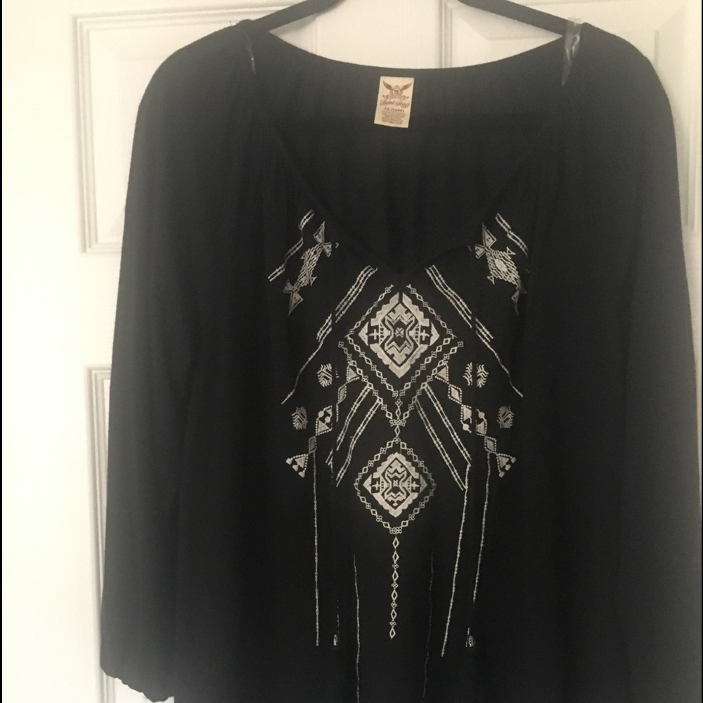 Black peasant top
